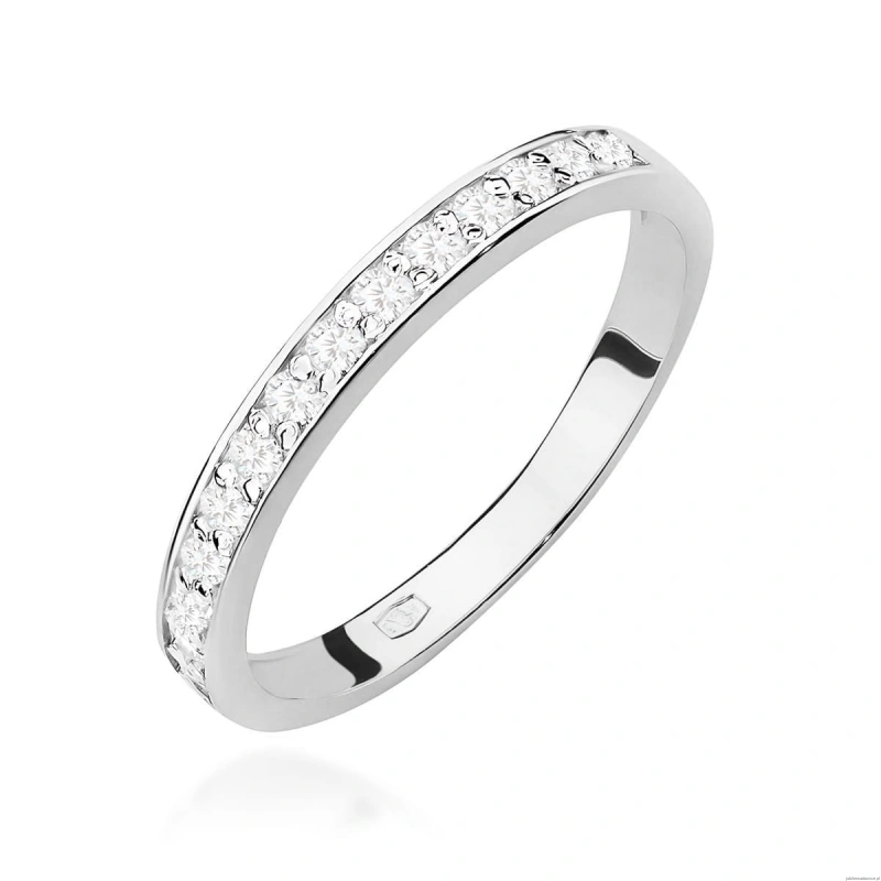 Pierścionek W0446 z diamentami laboratoryjnymi białe złoto