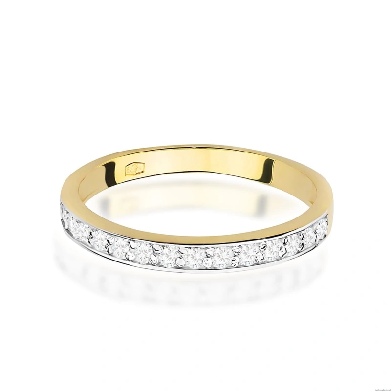 Pierścionek W0446 z diamentami laboratorynymi żółte złoto