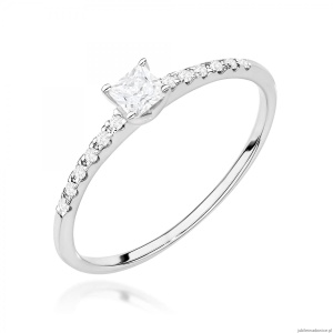 Pierścionek W0588 Diament Laboratoryjny 0,15ct białe złoto