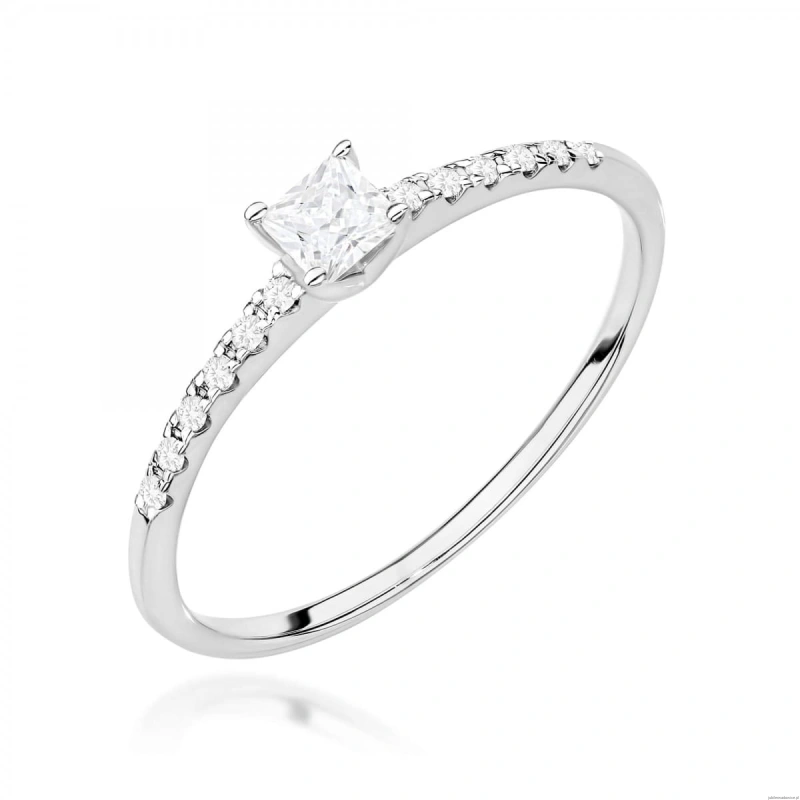 Pierścionek W0588 Diament Laboratoryjny 0,15ct białe złoto