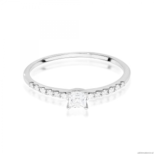 Pierścionek W0588 Diament Laboratoryjny 0,15ct białe złoto