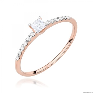 Pierścionek W0588 Diament Laboratoryjny 0,15ct różowe złoto