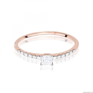 Pierścionek W0588 Diament Laboratoryjny 0,15ct różowe złoto