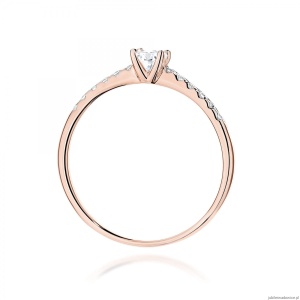 Pierścionek W0588 Diament Laboratoryjny 0,15ct różowe złoto