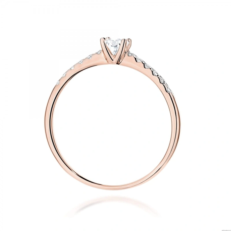 Pierścionek W0588 Diament Laboratoryjny 0,15ct różowe złoto