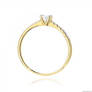 Pierścionek W0588 Diament Laboratoryjny 0,15ct żółte złoto