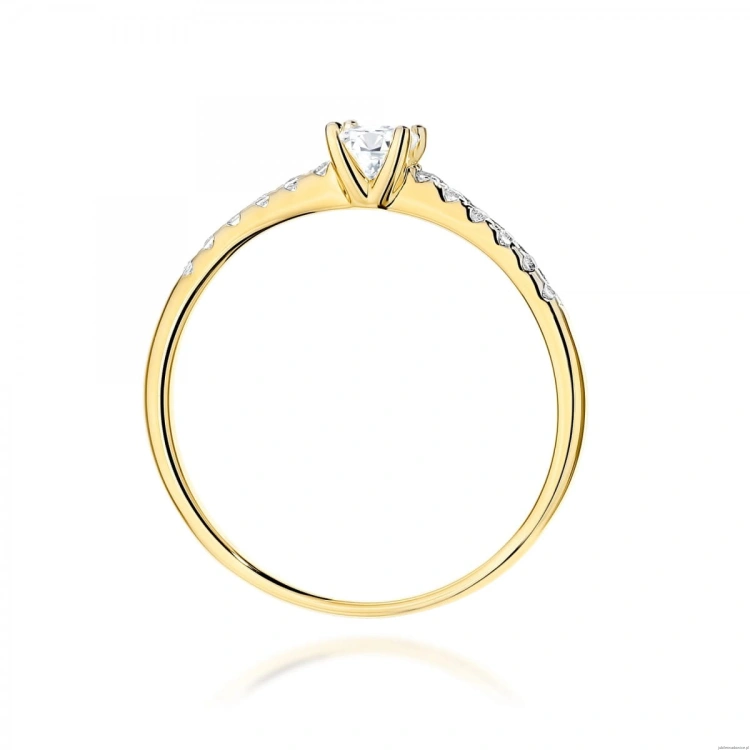 Pierścionek W0588 Diament Laboratoryjny 0,15ct żółte złoto