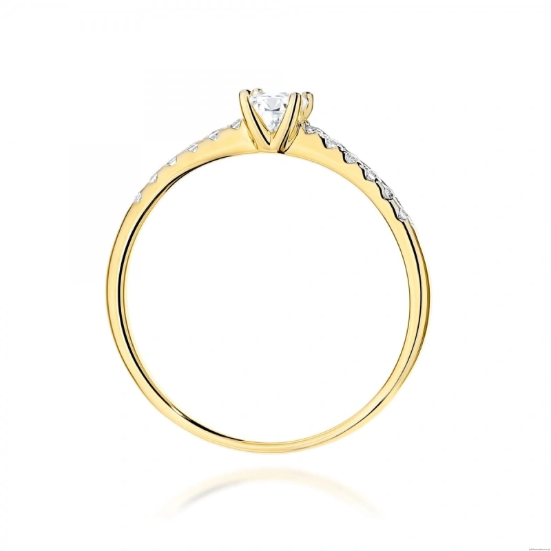Pierścionek W0588 Diament Laboratoryjny 0,15ct żółte złoto
