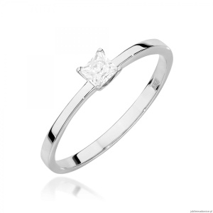 Pierścionek W0586 Diament Laboratoryjny 0,15ct białe złoto