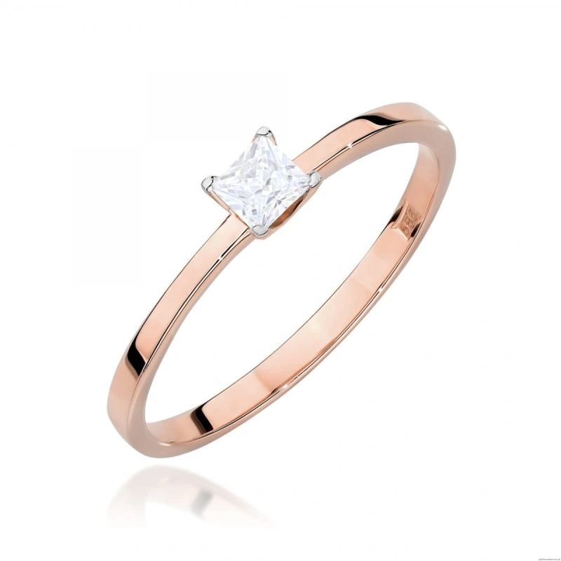 Pierścionek W0586 Diament Laboratoryjny 0,15ct różowe złoto