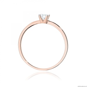 Pierścionek W0586 Diament Laboratoryjny 0,15ct różowe złoto