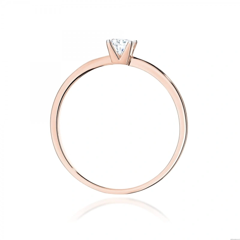 Pierścionek W0586 Diament Laboratoryjny 0,15ct różowe złoto