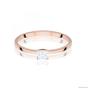 Pierścionek W0586 Diament Laboratoryjny 0,15ct różowe złoto