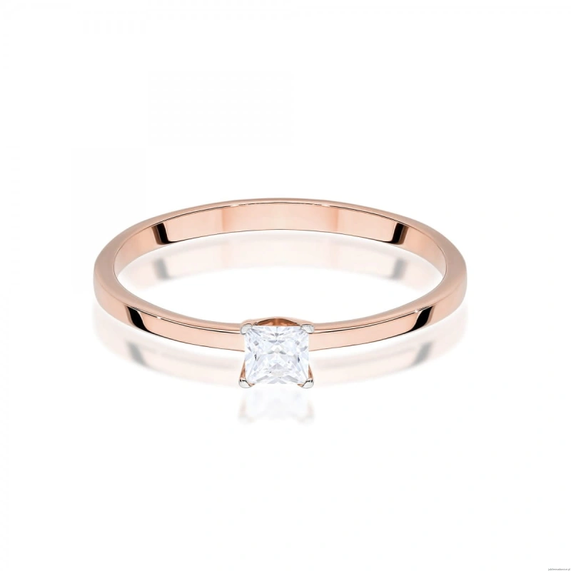Pierścionek W0586 Diament Laboratoryjny 0,15ct różowe złoto