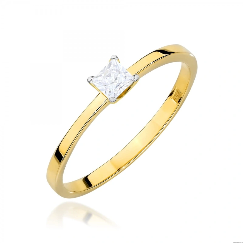 Pierścionek W0586 Diament Laboratoryjny 0,15ct żółte złoto