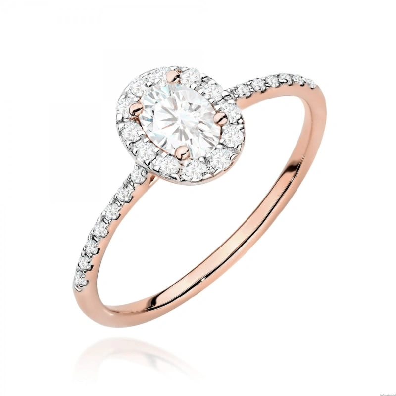 Pierścionek W0584 Diament Laboratoryjny 0,30ct różowe złoto