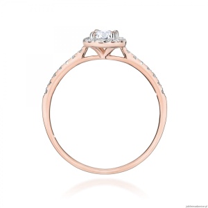 Pierścionek W0584 Diament Laboratoryjny 0,30ct różowe złoto