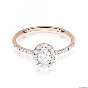 Pierścionek W0584 Diament Laboratoryjny 0,30ct różowe złoto