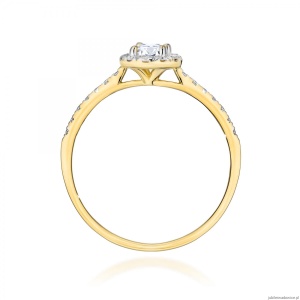 Pierścionek W0584 Diament Laboratoryjny 0,30ct żółte złoto