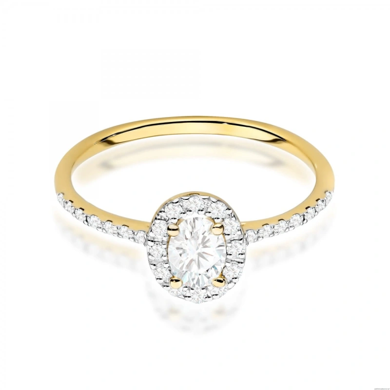 Pierścionek W0584 Diament Laboratoryjny 0,30ct żółte złoto