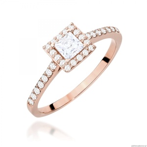 Pierścionek W0591 Diament laboratoryjny 0,30ct różowe złoto