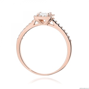 Pierścionek W0591 Diament laboratoryjny 0,30ct różowe złoto