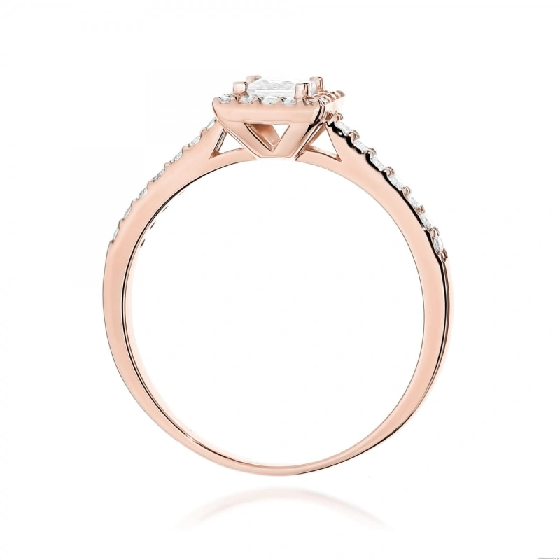 Pierścionek W0591 Diament laboratoryjny 0,30ct różowe złoto