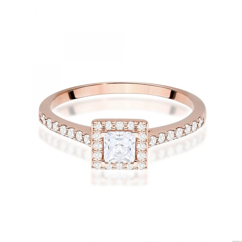 Pierścionek W0591 Diament laboratoryjny 0,30ct różowe złoto