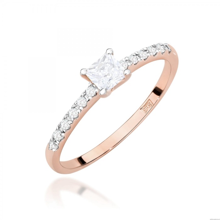 Pierścionek W0589 Diament Laboratoryjny 0,30ct różowe złoto