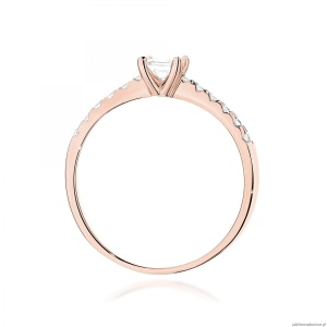 Pierścionek W0589 Diament Laboratoryjny 0,30ct różowe złoto