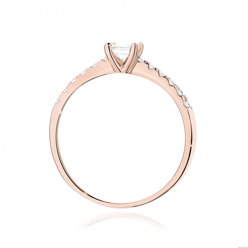 Pierścionek W0589 Diament Laboratoryjny 0,30ct różowe złoto