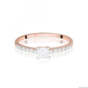 Pierścionek W0589 Diament Laboratoryjny 0,30ct różowe złoto