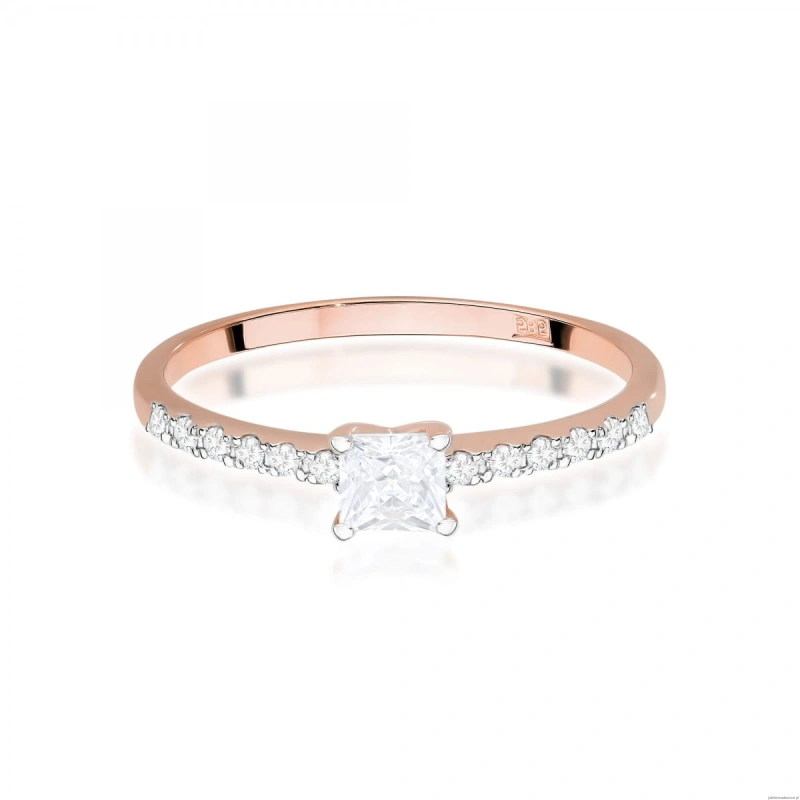 Pierścionek W0589 Diament Laboratoryjny 0,30ct różowe złoto