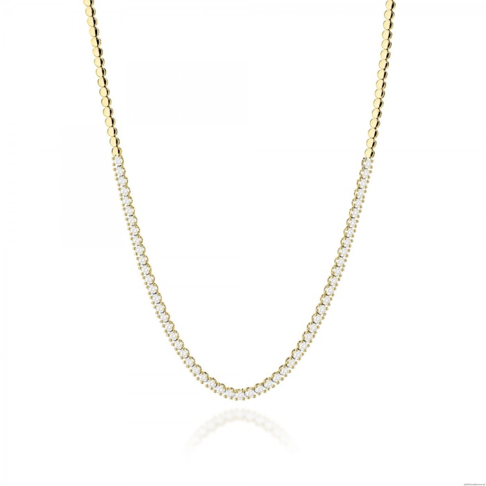 Naszyjnik N0075 z diamentami białe złoto