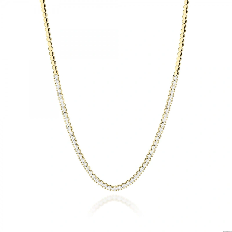 Naszyjnik N0075 z diamentami białe złoto