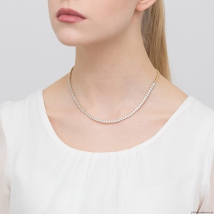 Naszyjnik N0075 z diamentami białe złoto