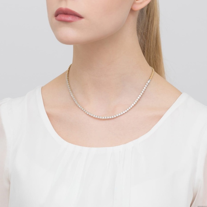 Naszyjnik N0075 z diamentami białe złoto