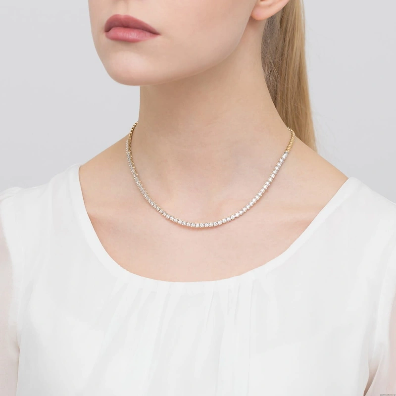 Naszyjnik N0075 z diamentami białe złoto