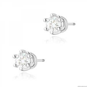 Kolczyki K0068 Diament Laboratoryjny 2 x 0,15ct białe złoto sztyft zakręcany