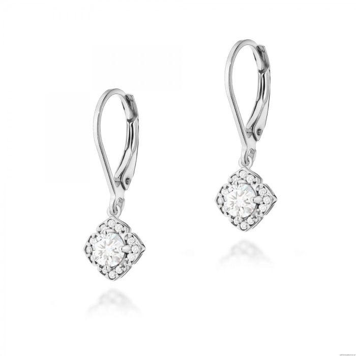 Kolczyki K0571 Diament Laboratoryjny 2 x 0,25ct białe złoto