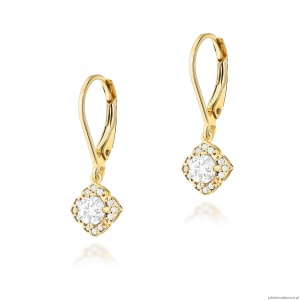 Kolczyki K0571 Diament Laboratoryjny 2 x 0,25ct żółte złoto