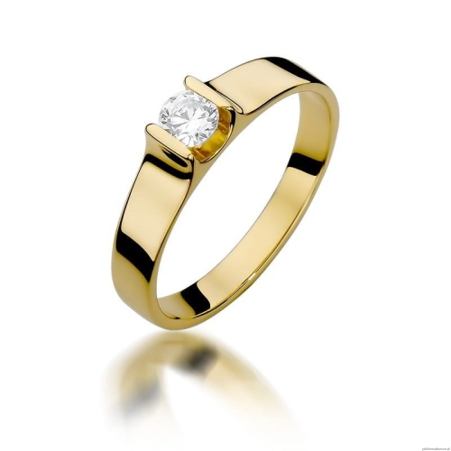 Pierścionek W388 Diament 0,23ct żółte złoto OUTLET - Rozmiar 16