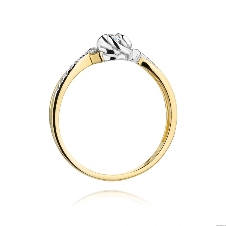 Pierścionek W420 Diament 0,04ct żółte złoto OUTLET - Rozmiar 15