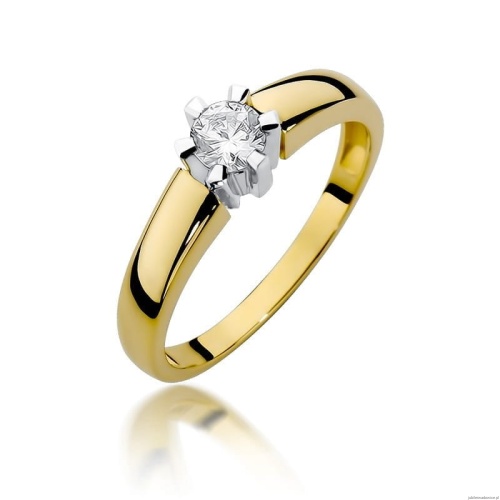 Pierścionek W405 Diament 0,23ct żółte złoto OUTLET - Rozmiar 13
