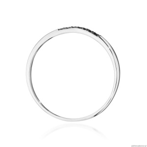Pierścionek W0607 z czarnymi diamentami białe złoto
