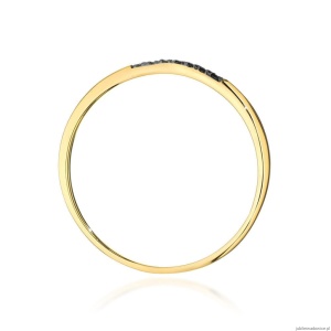 Pierścionek W0607 z czarnymi diamentami żółte złoto