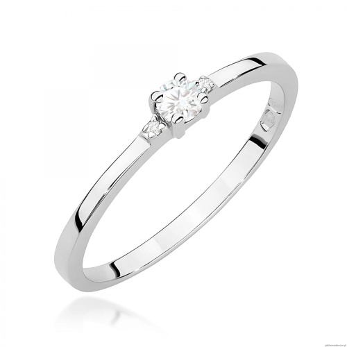 Pierścionek W0464 Diament 0,01ct białe złoto OUTLET - Rozmiar 16