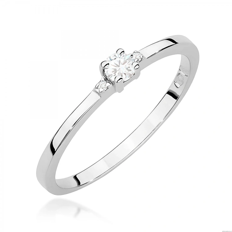 Pierścionek W0464 Diament 0,01ct białe złoto OUTLET - Rozmiar 16