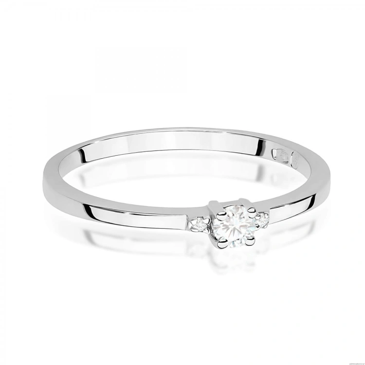 Pierścionek W0464 Diament 0,01ct białe złoto OUTLET - Rozmiar 16
