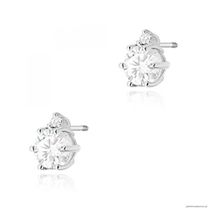 Kolczyki K0076 Diament Laboratoryjny 2 x 0,50ct białe złoto sztyft zakręcany